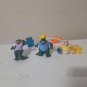 Vintage 1990's Disney Dinosaurs Action Figures Wesayso Push Button Set Of 3